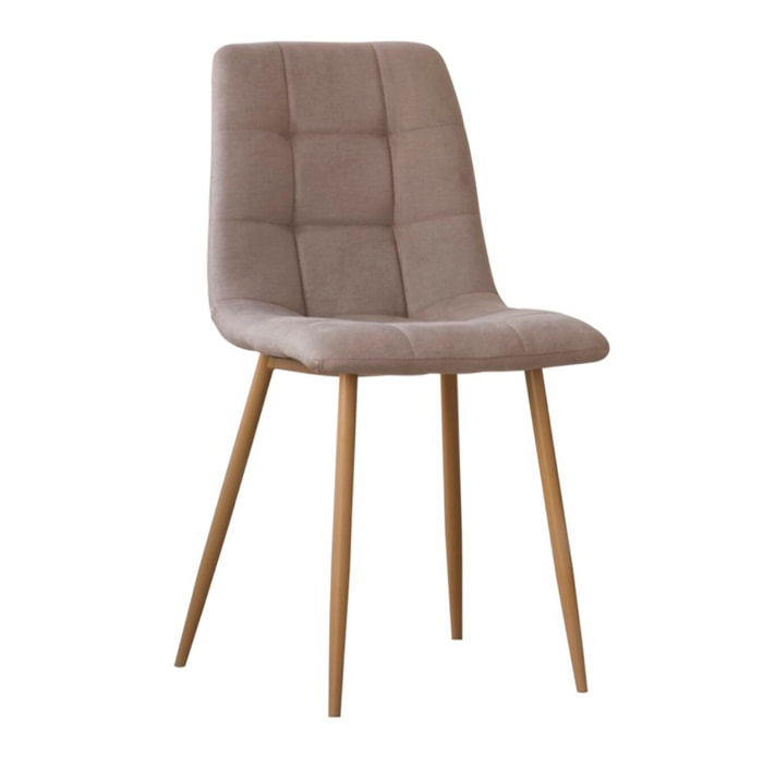 Chaise rembourrée Basel -tissu-couleur beige 45 x 88 x 55 cm