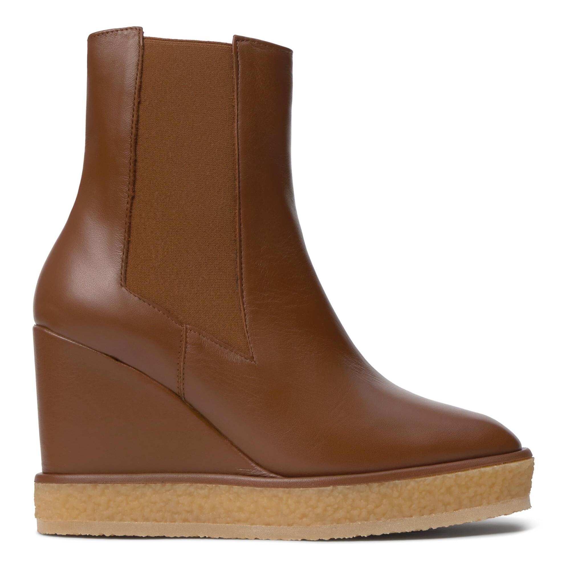 Botín de cuña Bambola en napa con cierre elástico