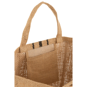 J-Line sac de plage Rayures  - jute - noir