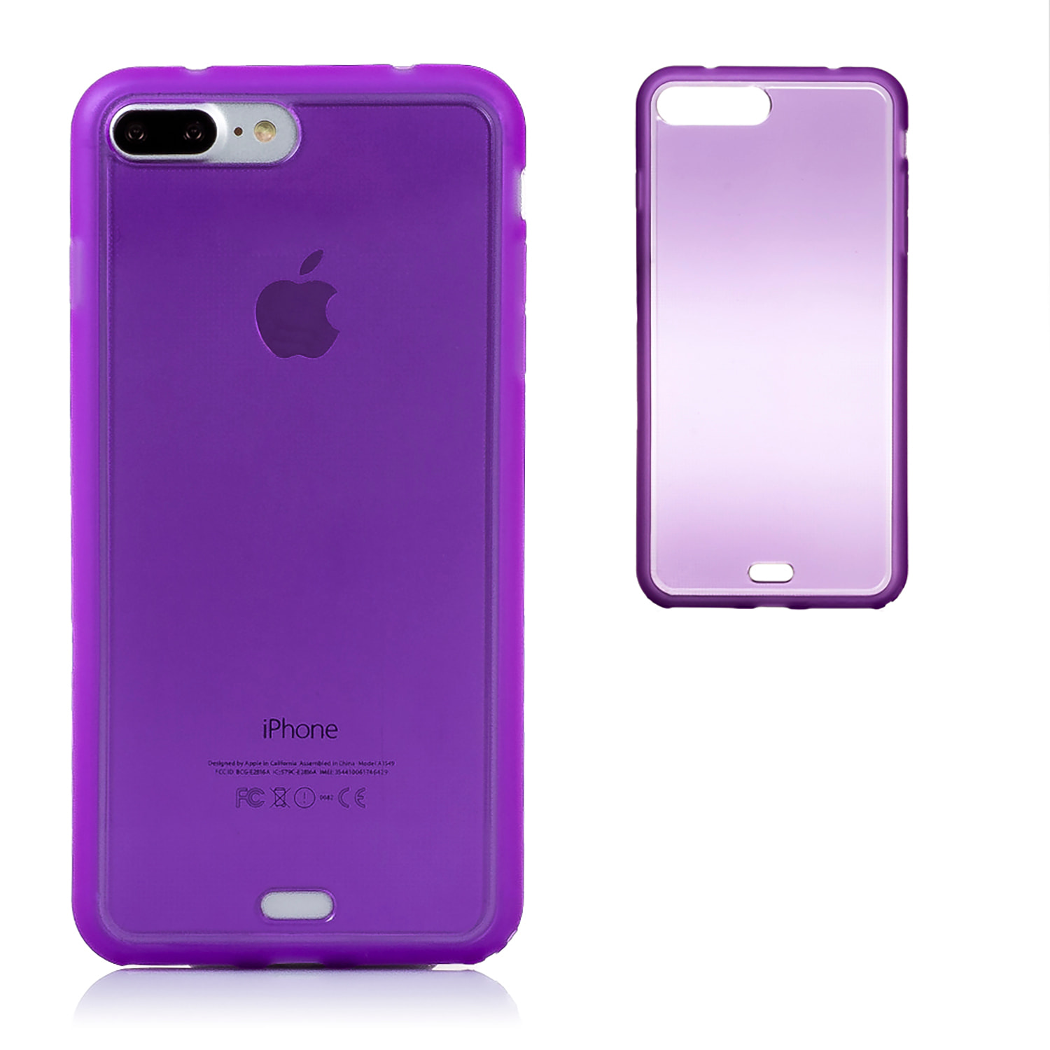 DAM CUSTODIA IN TPU TRASPARENTE CON COLORE IP 7 PLUS / IP8 PLUS 815 Cm. Viola