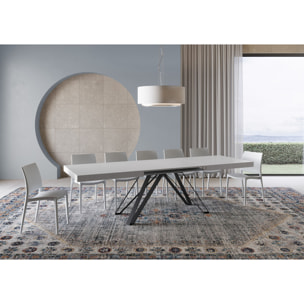 Mesa extensible 90x180/284 cm Terium fresno blanco patas antracita