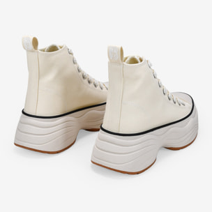 Zapatillas altas de tela beige