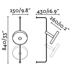 WHIZZ Lampada da parete oro/nera