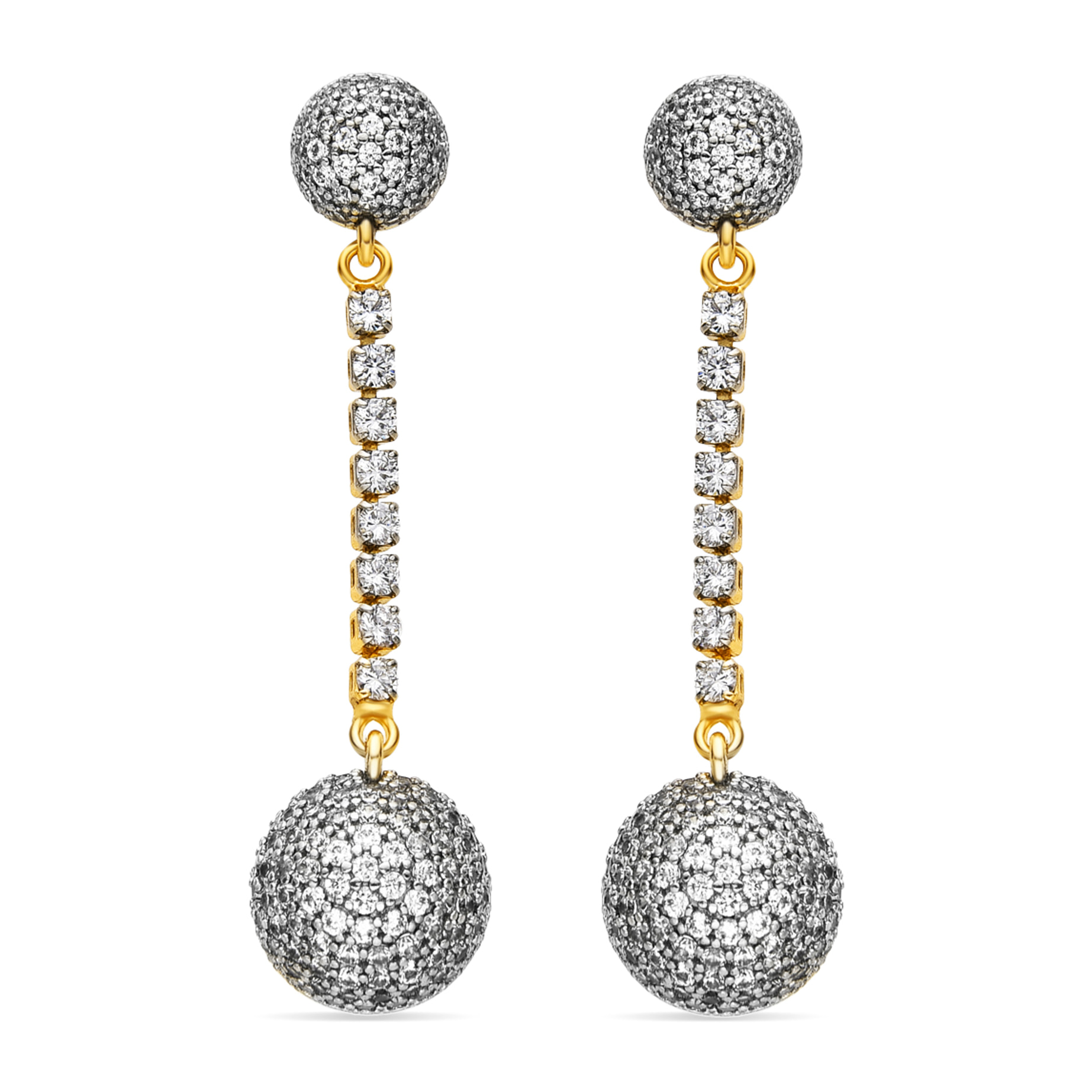 Pendientes con Circonita Brillante acabado oro 18k