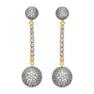 Pendientes con Circonita Brillante acabado oro 18k