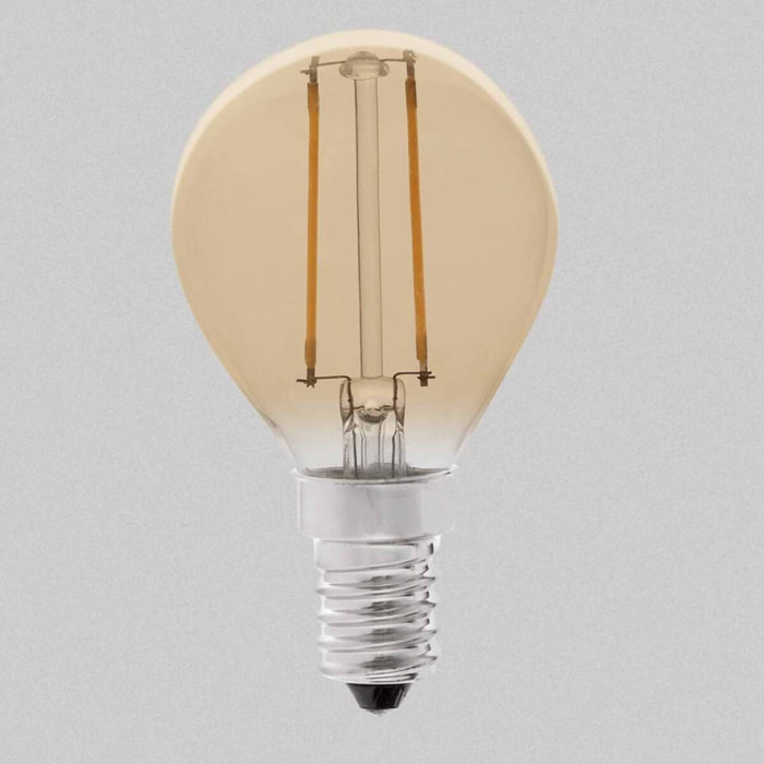 Bombilla G45 FILAMENTO ÁMBAR LED E14 2W 2200K