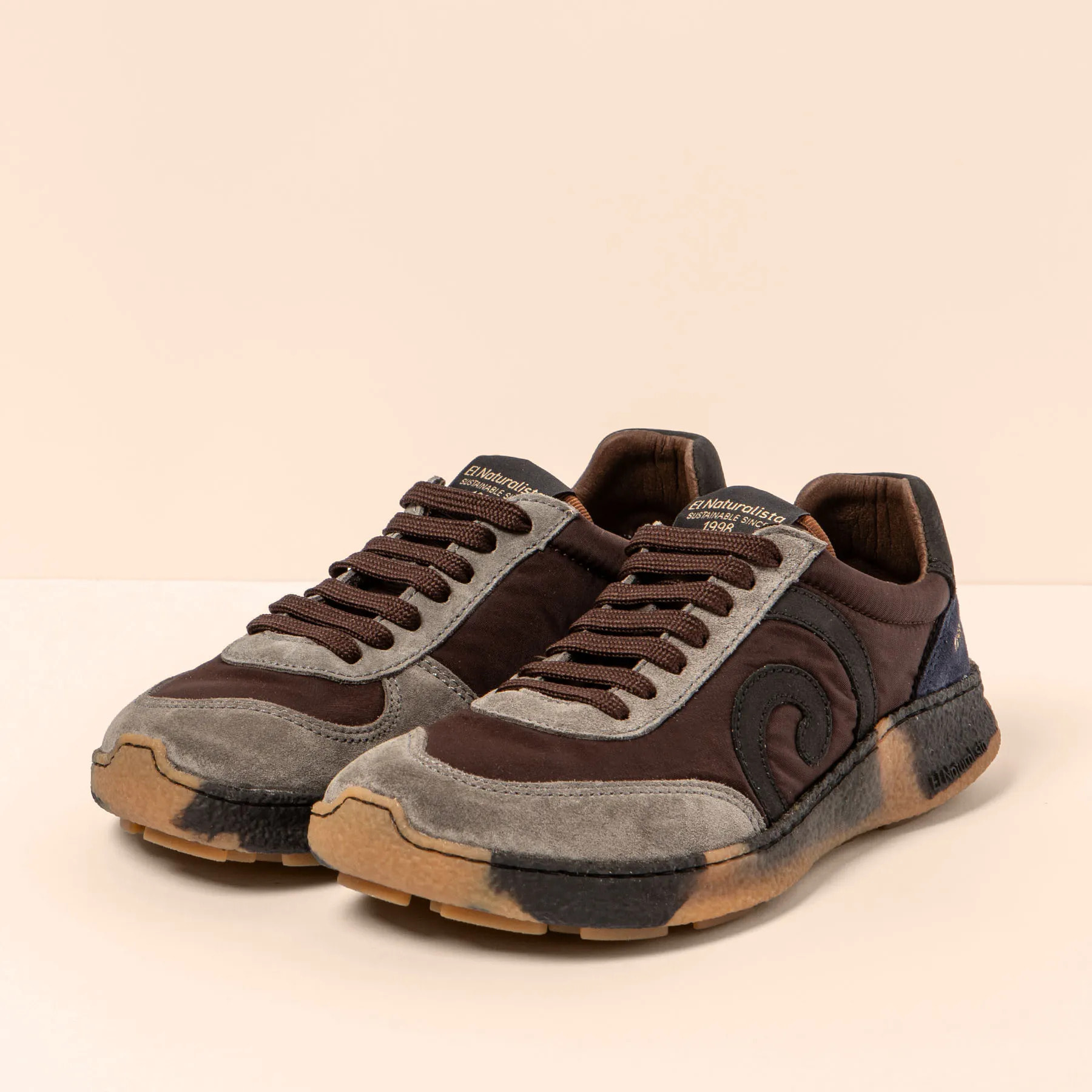 Zapatos N5435A MULTI MATERIAL BROWN/OROEL color Brown