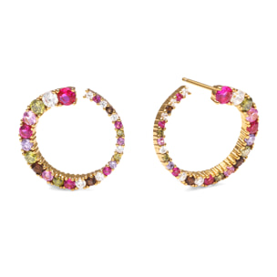 Pendientes Circle Estelar Baño Oro