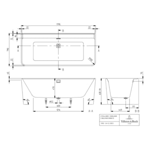 Baignoire droite murale VILLEROY ET BOCH Collaro