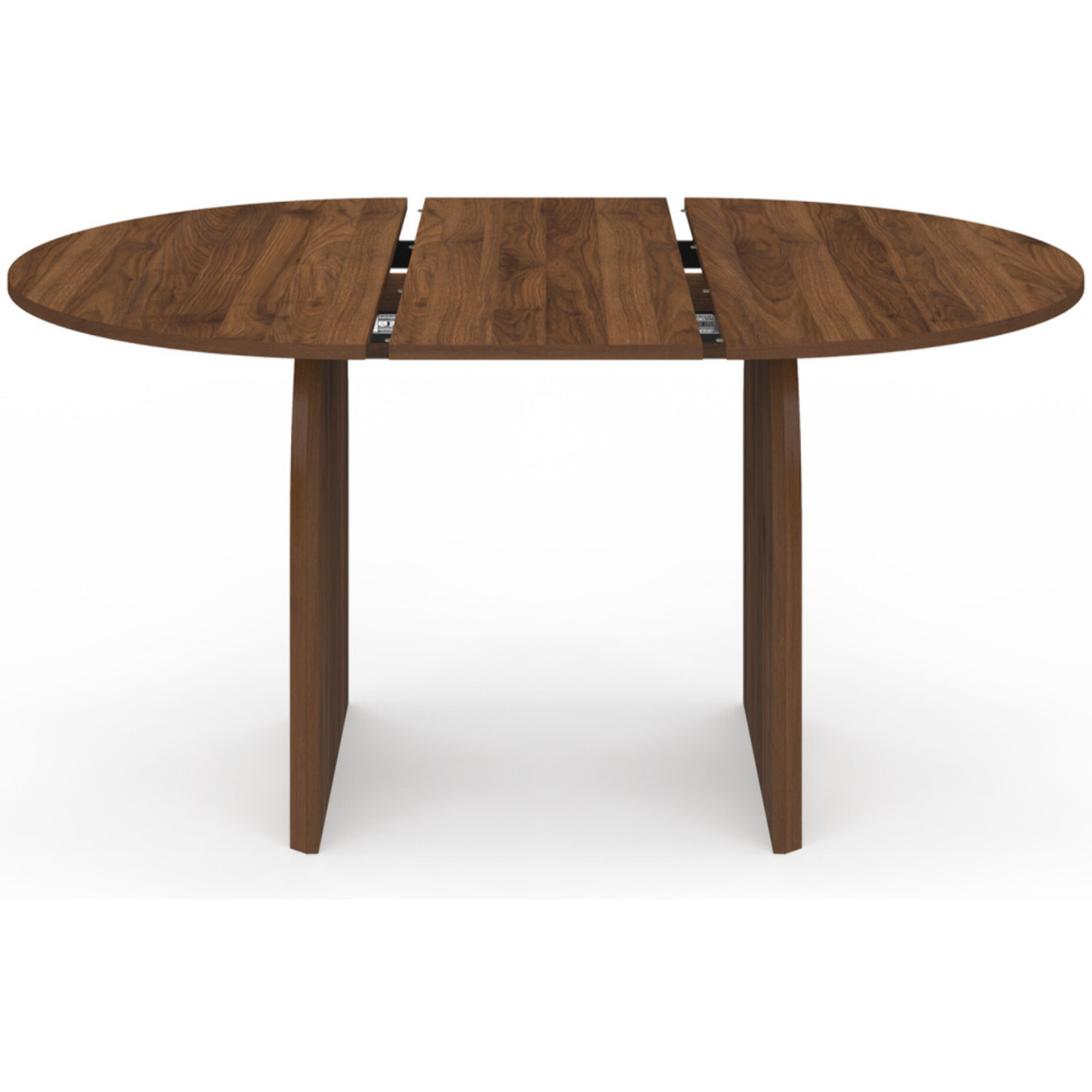 Table à manger ronde extensible Japandi effet noyer Ø110-150cm