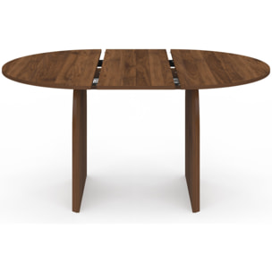 Table à manger ronde extensible Japandi effet noyer Ø110-150cm