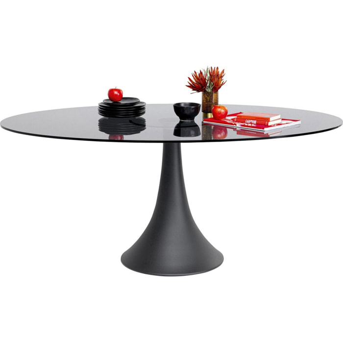 Table Grande Possibilita noire et verre fumé Kare Design