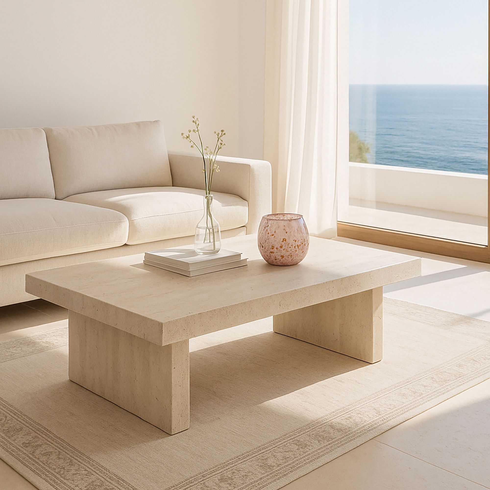 Pot rose poudré en verre soufflé h12cm COPPRA