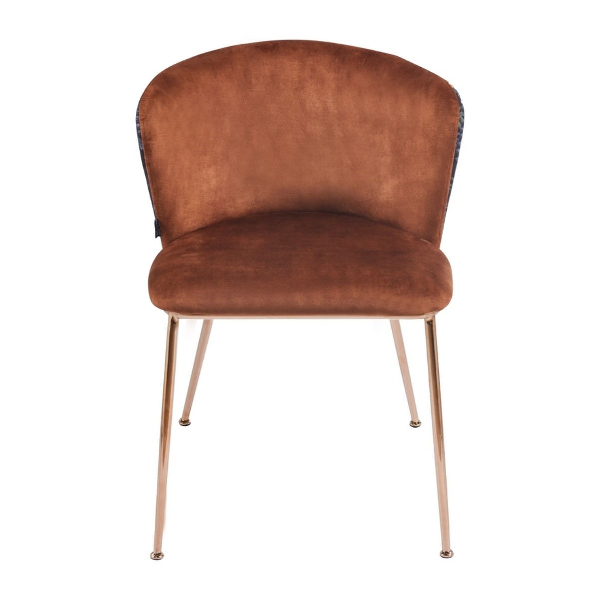 Set da 2 sedie moderne mattone con eleganti gambe in oro rosa - Charles