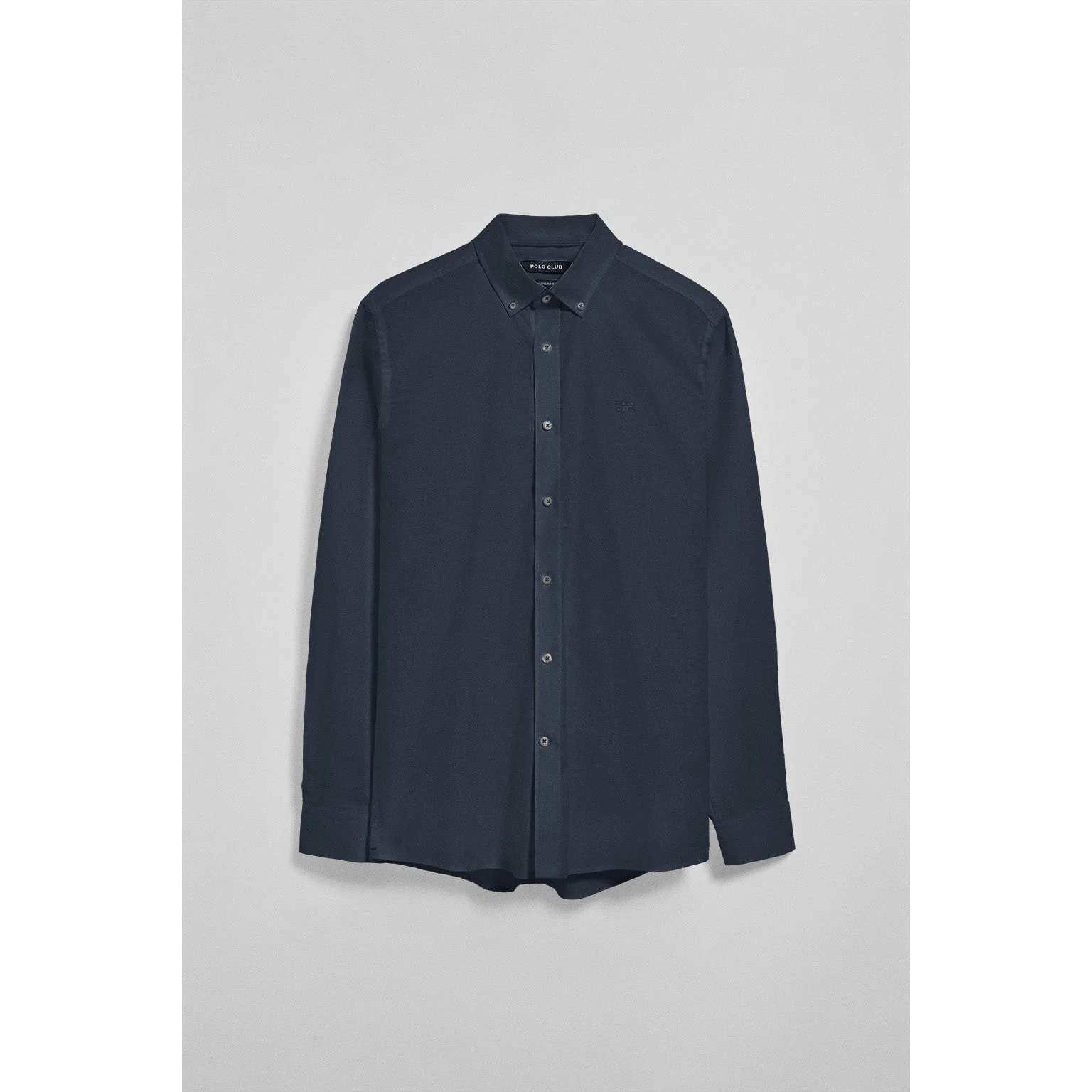 Camisa lisa oxford azul marino con logo bordado Polo Club