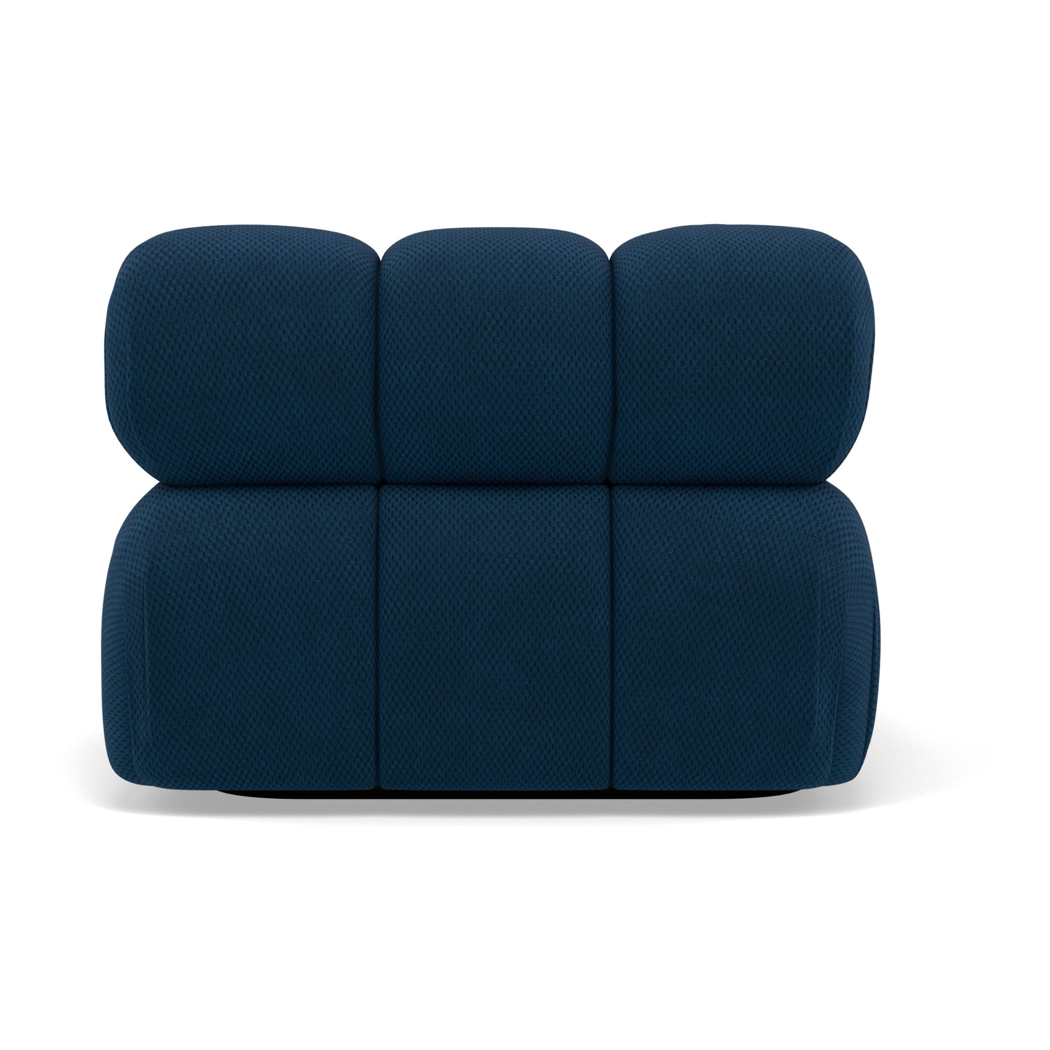 Ruby - module d'assise d'angle gauche en velours texturé - Bleu