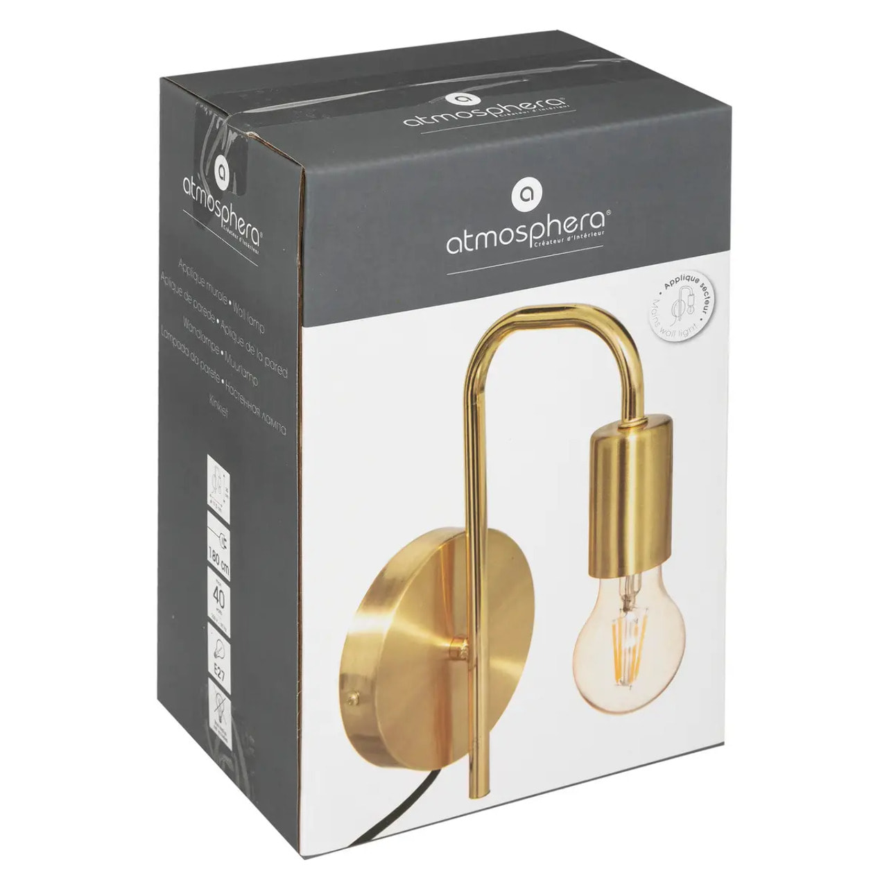 Applique murale "Keli" métal doré D12cm