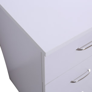 Bureau informatique table multi-fonctions 3 tiroirs 2 étagères dim. 120L x 49l x 72H cm MDF blanc