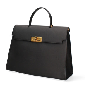 Borsa a mano da donna Made in Italy - Modello Zaffiro Lux - 100% pelle - 35.0 x 27.0 x 13.0 cm