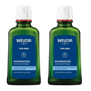 WELEDA - Duo Lotion Après-Rasage  - Rafraîchit et tonifie - Vegan* - Certifié Natrue**-  Flacon 100 ml  x 2