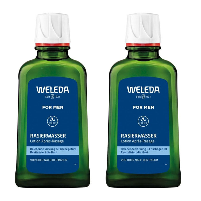 WELEDA - Duo Lotion Après-Rasage  - Rafraîchit et tonifie - Vegan* - Certifié Natrue**-  Flacon 100 ml  x 2