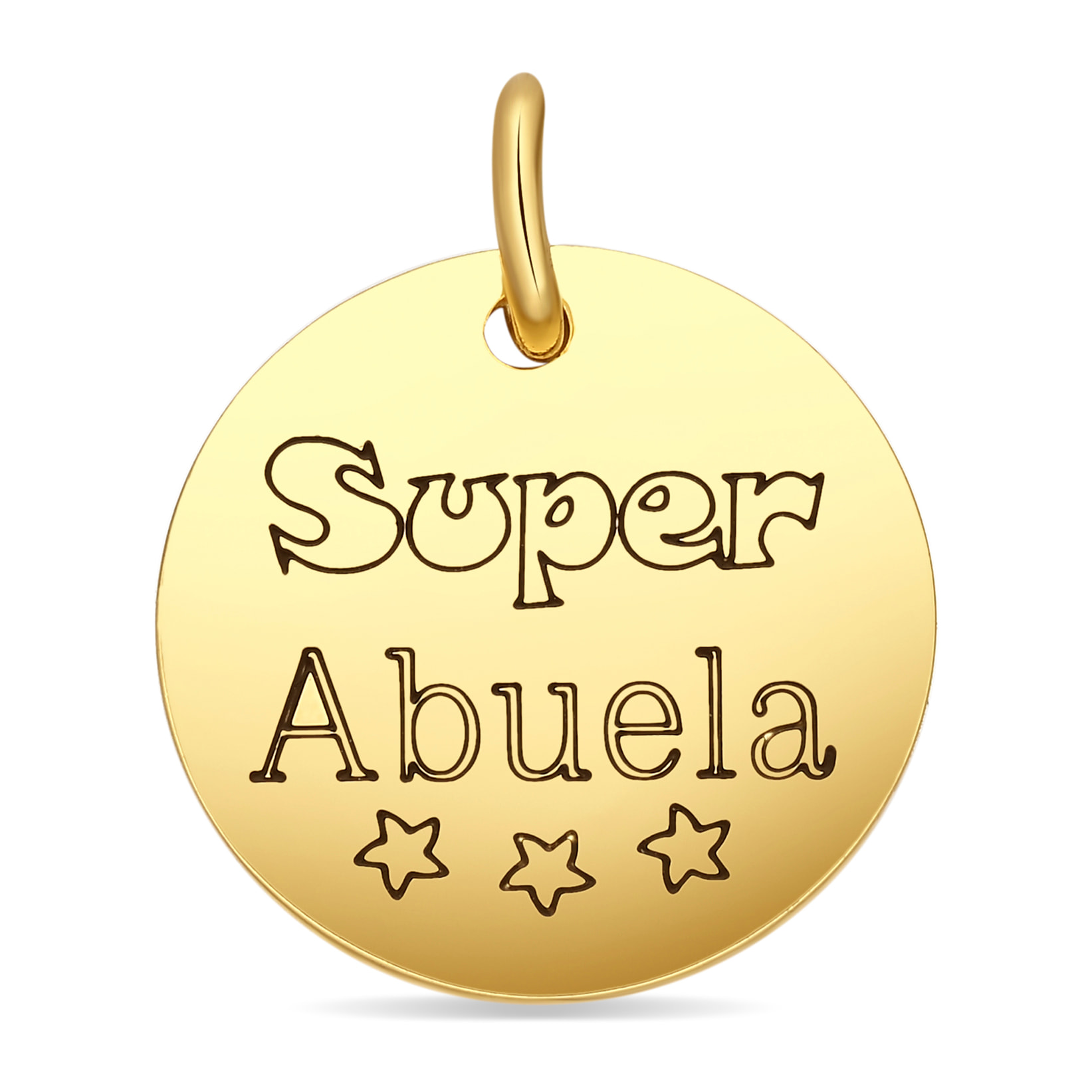 Medalla de 16mm acabado oro amarillo 18k - Grb. A1