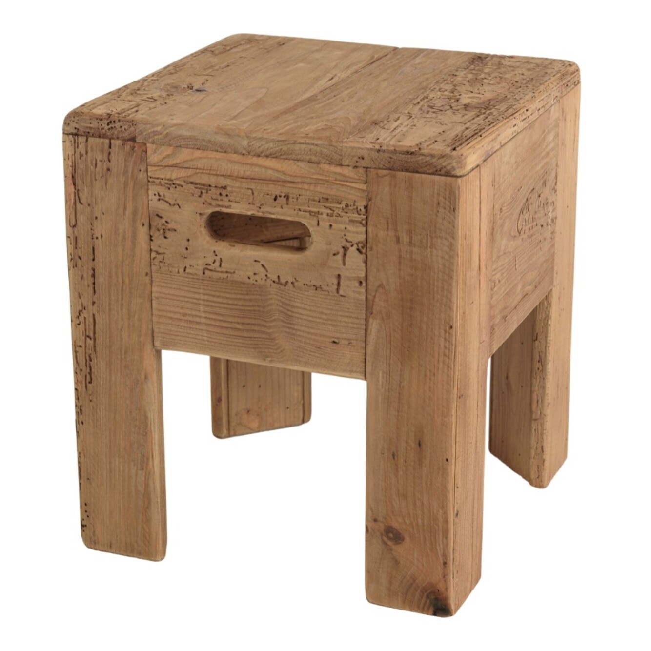 SANDY - Tabouret carré 35x35cm bois Pin recyclé