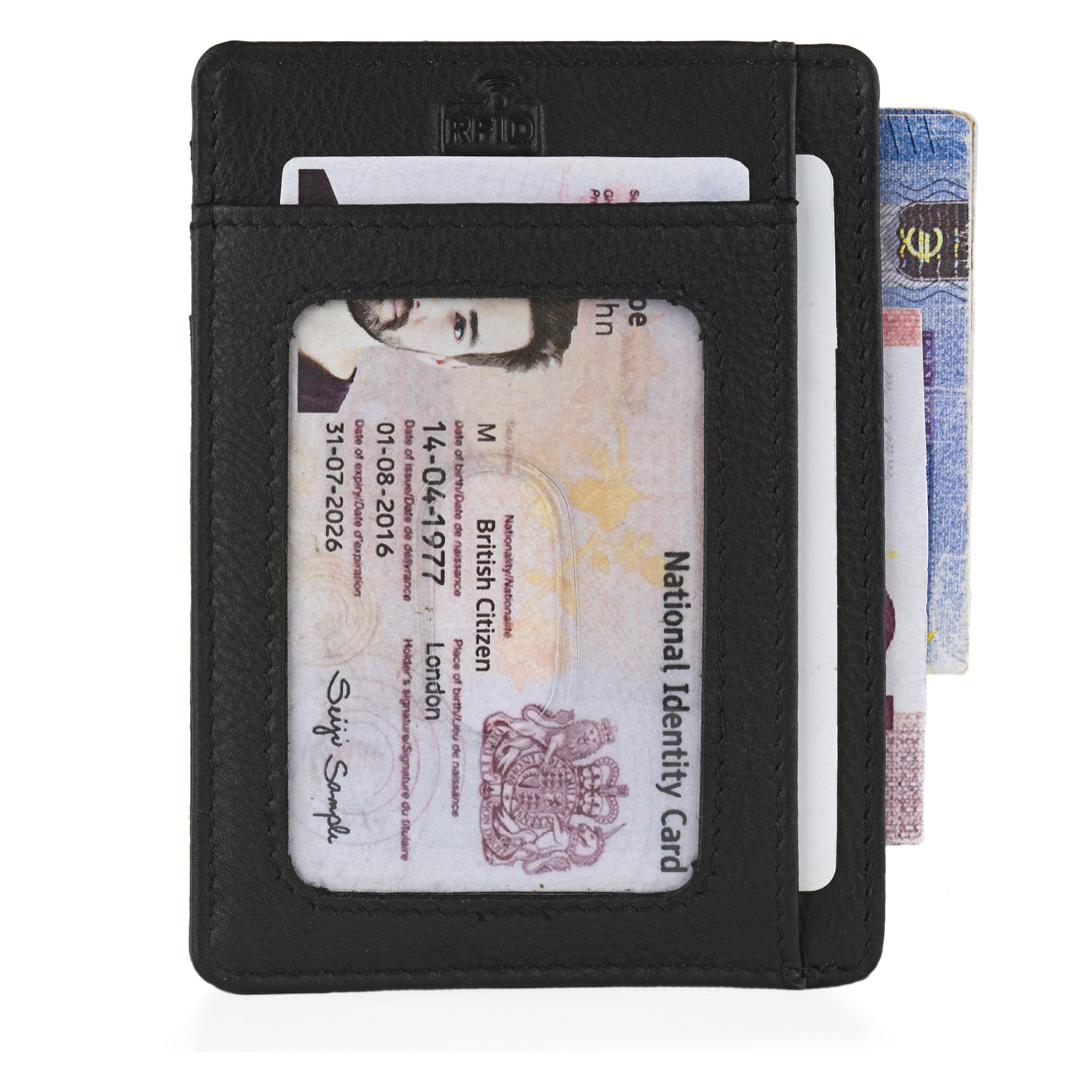 Tarjetero Piel Hombre Lois Wilson Negro