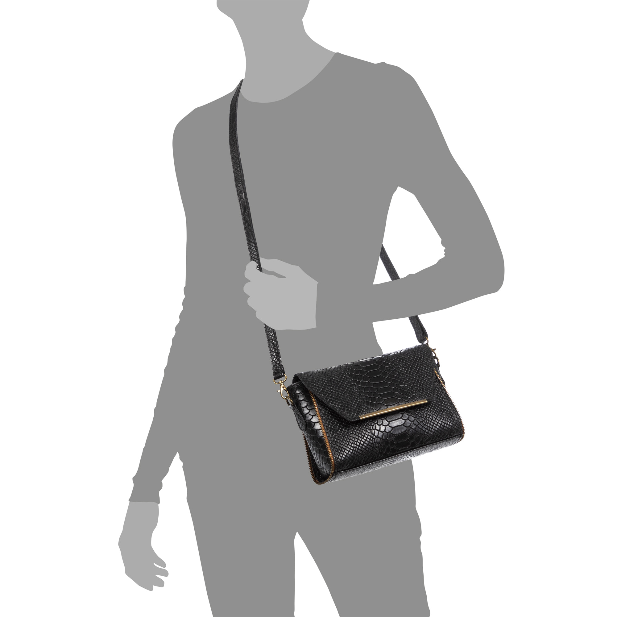 Mariola Borsa a tracolla Donna. Pelle autentica Camoscio Inciso Serpente