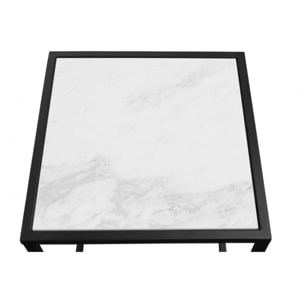 Set de 2 tables en métal et plateaux céramiques réversibles - LIVORNO