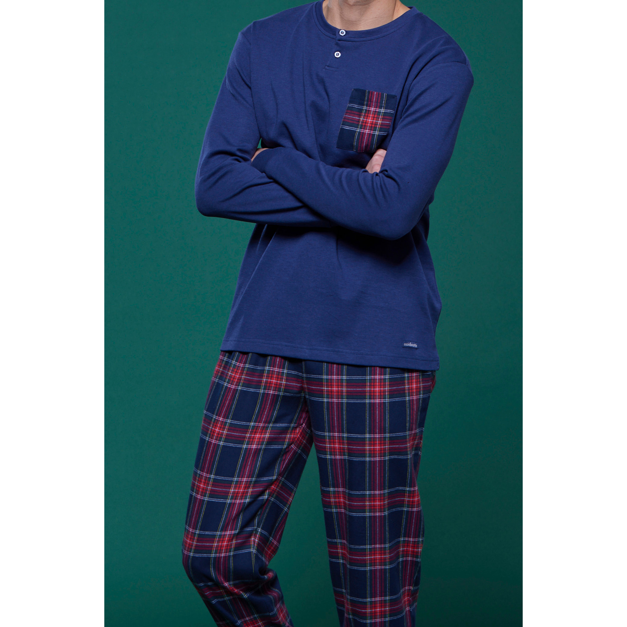 Pigiama uomo top caldo cotone e pantaloni flanella scottish Noidinotte