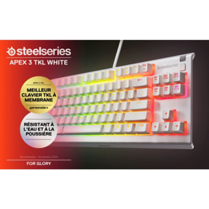 Clavier gamer STEELSERIES Apex 3 TKL Blanc