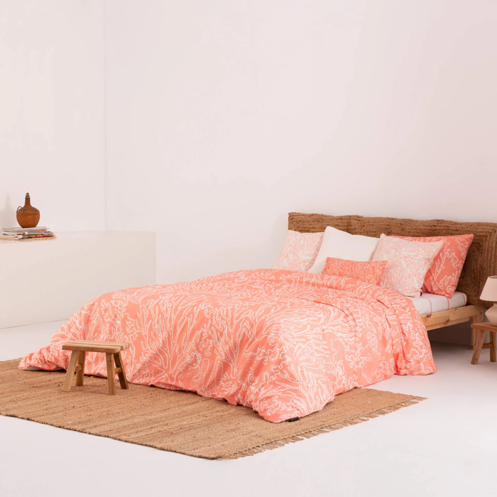 Housse de couette en 100% coton 157 fils Estarit Corail