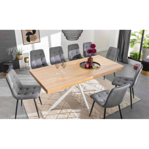 Tables repas extensibles Spider plateau bois et pieds croisés - Bois - Blanc