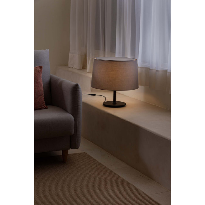 WINDSOR Lampada da tavolo nera/grigio