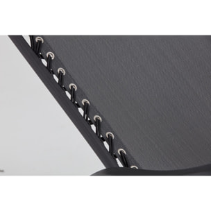 Lot de 2 transats inclinables noir et gris foncé ANALU