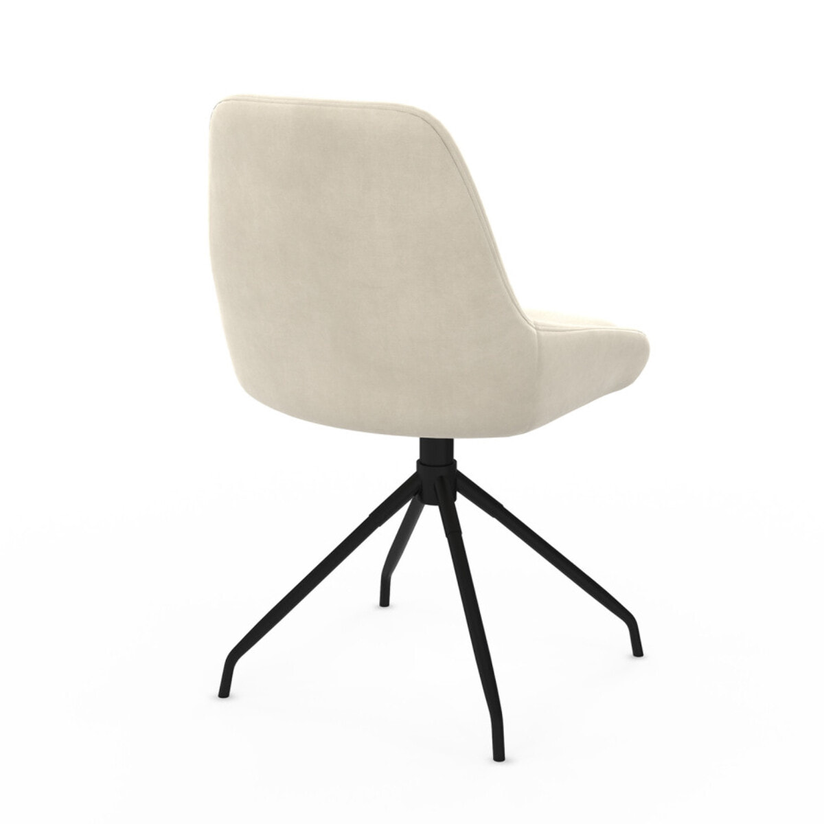 Chaises Olivia pivotantes en velours et pieds métal - Crème