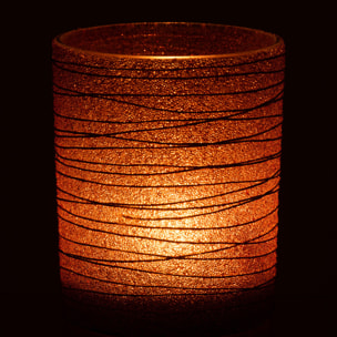 J-Line photophore Lignes Paillettes - verre - or - large - 2 pcs