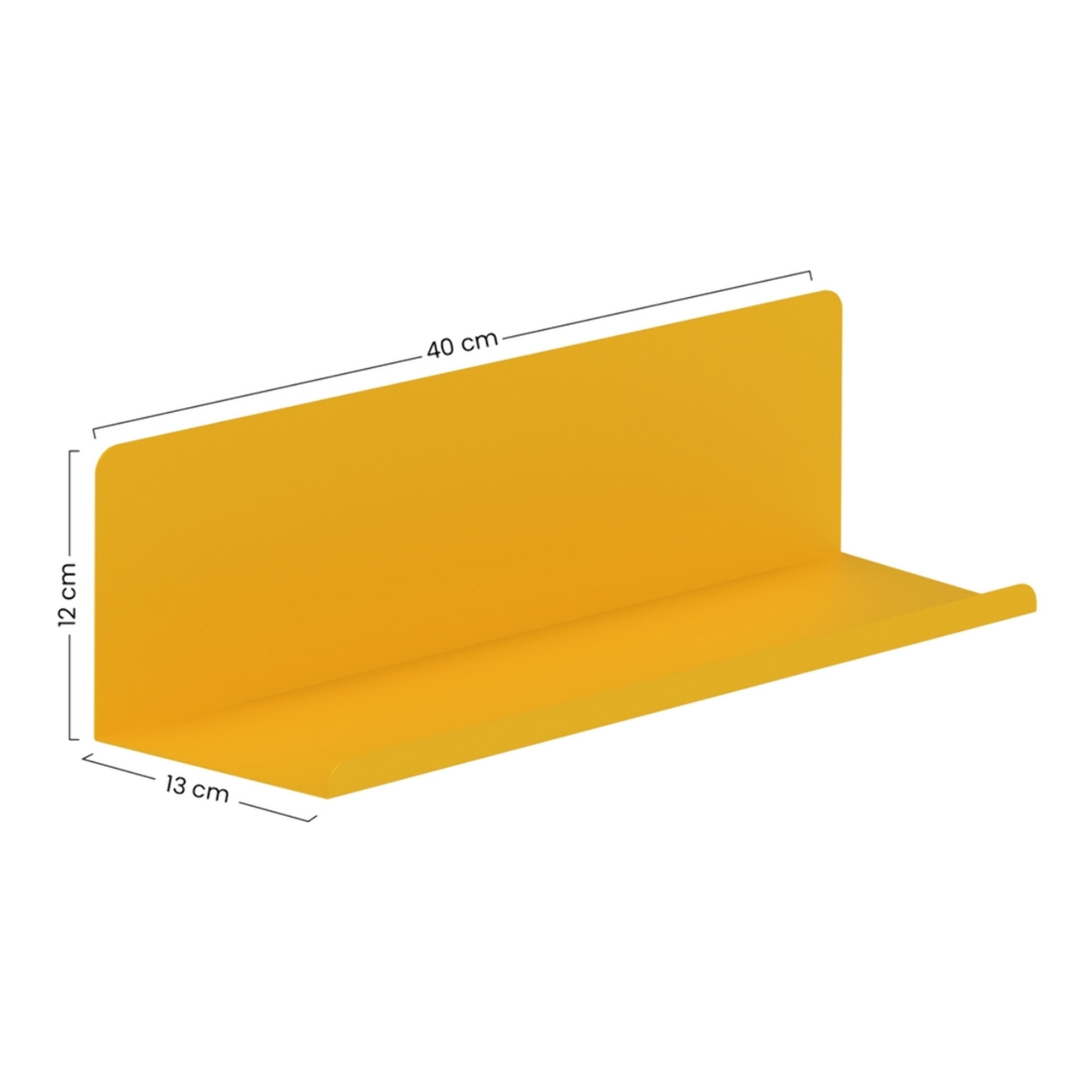 Mensola a muro in acciaio 40x13x12 cm senape - Pop