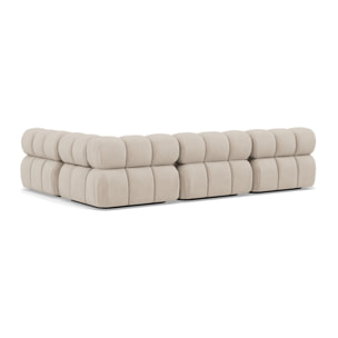 Ruby - canapé modulable d'angle droit 5 places en velours texturé - Beige