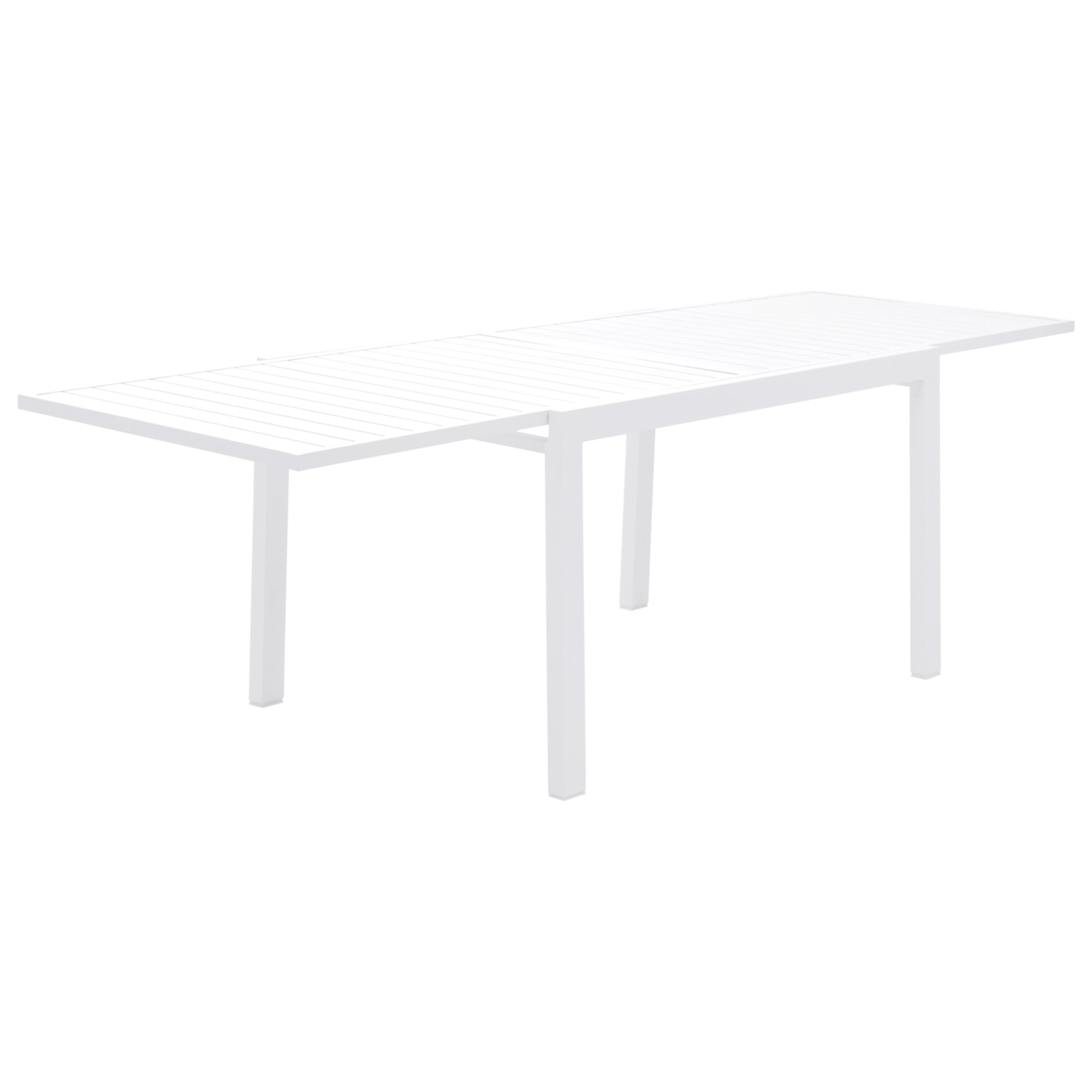 Salon de jardin VENEZIA extensible 132/264 en aluminium blanc - 10 places