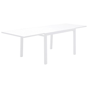 Salon de jardin VENEZIA extensible 132/264 en aluminium blanc - 10 places