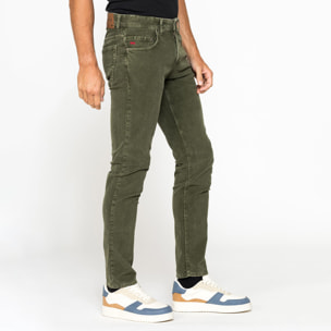 PANTALONE SLIM FIT IN VELLUTO STRETCH TINTURA ACID WASH