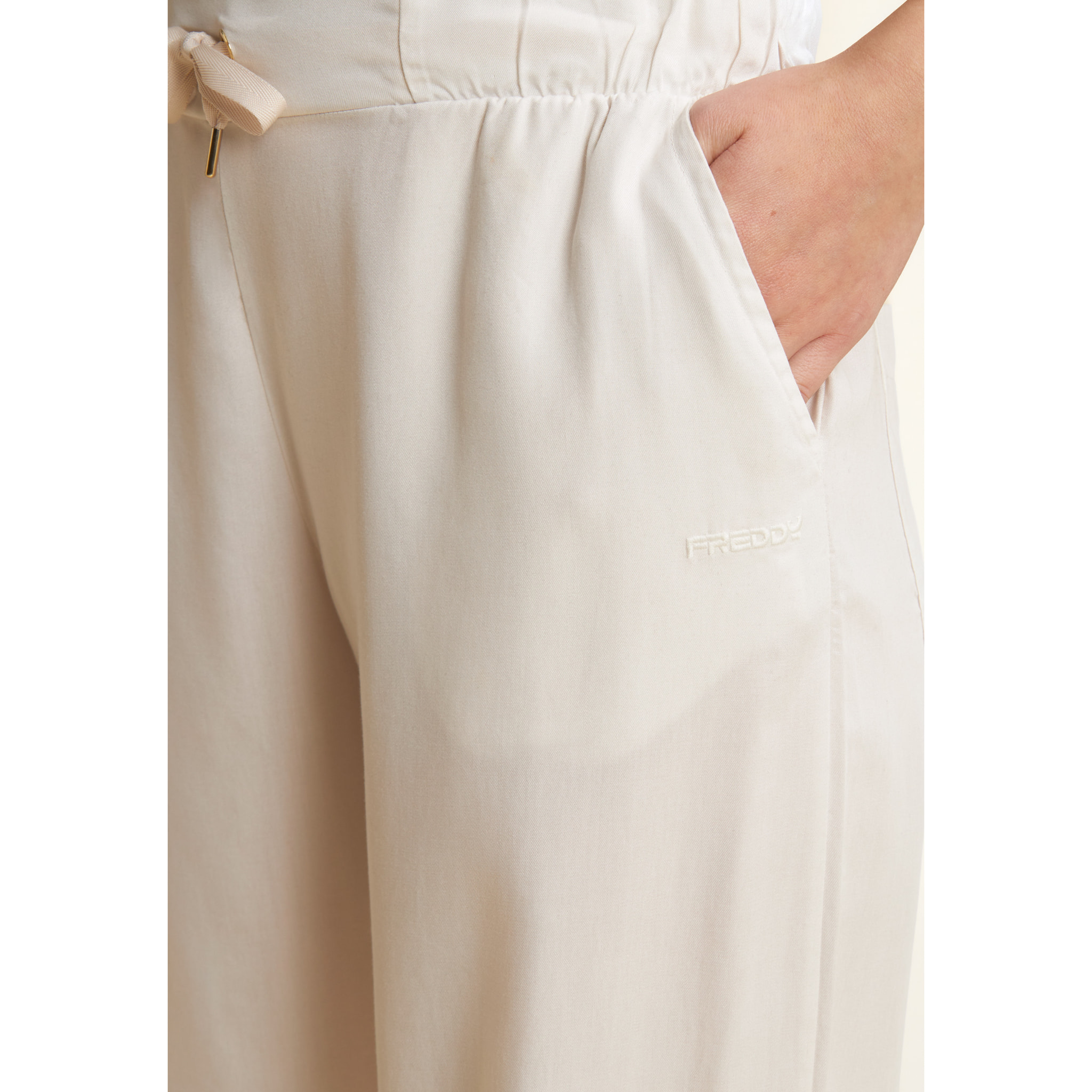 Pantaloni wide leg in Twill di Lyocell