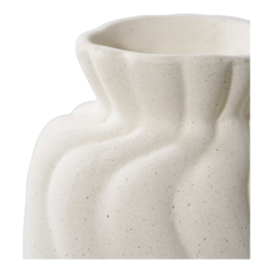 Set 2 vasi in ceramica bianca con superficie a spirale (misure S/L)