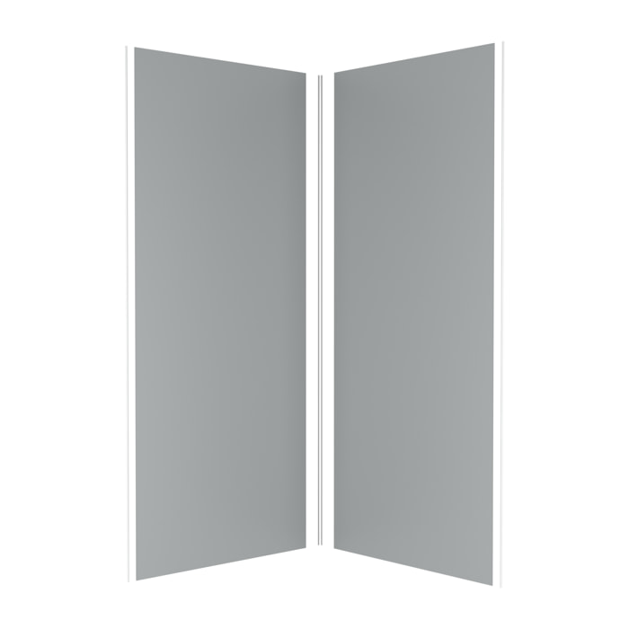 Pack 2 Panneaux muraux Silver 90x210cm avec Profilés Chrome - WALL'IT