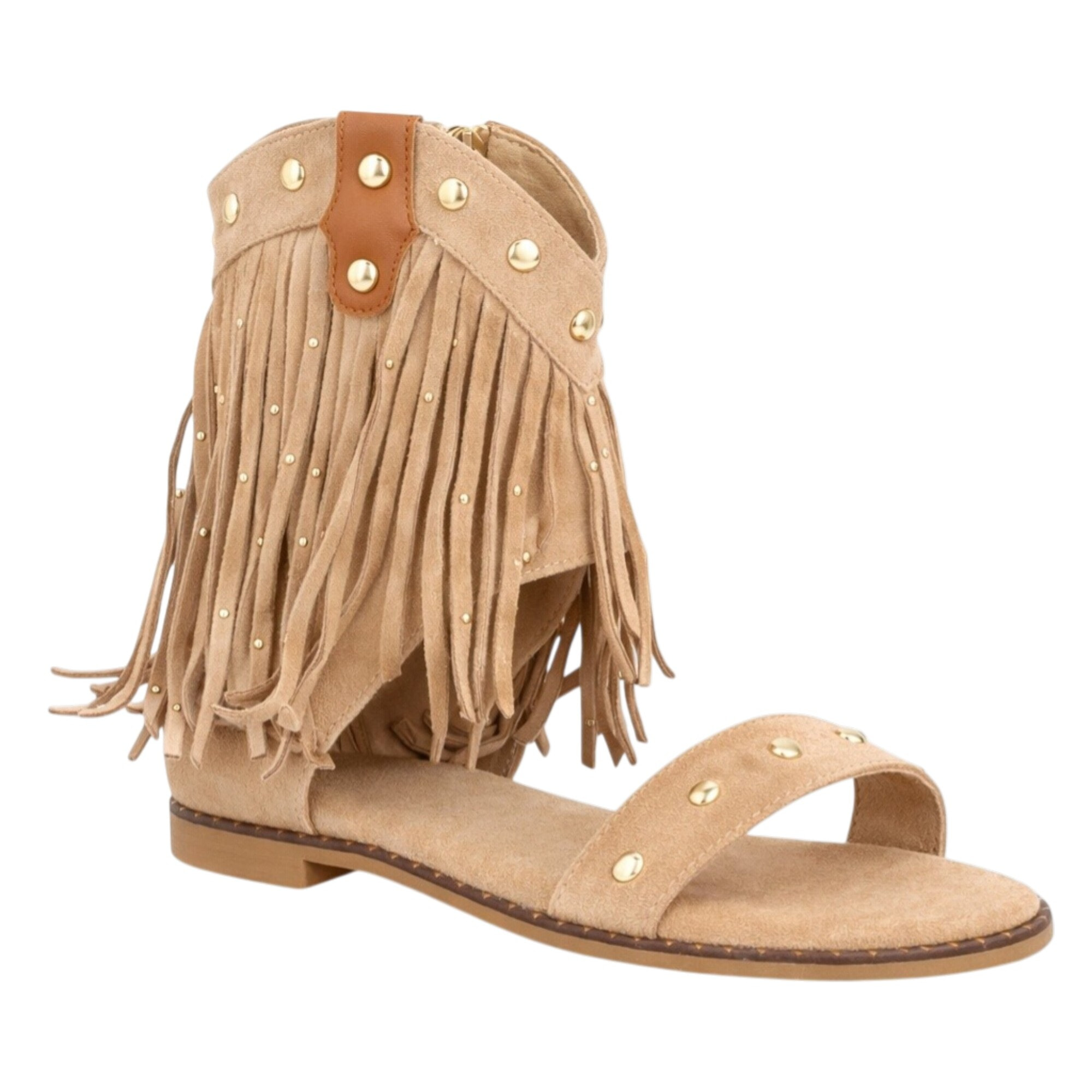 Sandalia boho flecos mujer plana