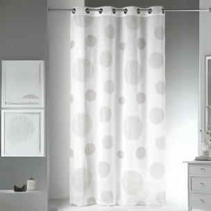 Voilage en Etamine Impression Argent - Beige