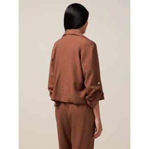 Oltre - Chaqueta fluida desestructurada - Marrón