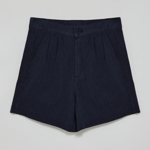Pantaloncini Soller blu marino in lino e cotone con dettaglio Polo Club